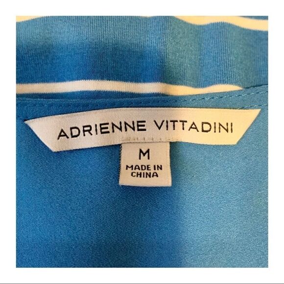 WOMEN’S Adrienne Vittadini blue/white stripe top - Picture 6 of 8